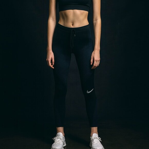 Nike Zonal Strength Leggings Designed for Runners Size Medium Navy - Picture 1 of 10